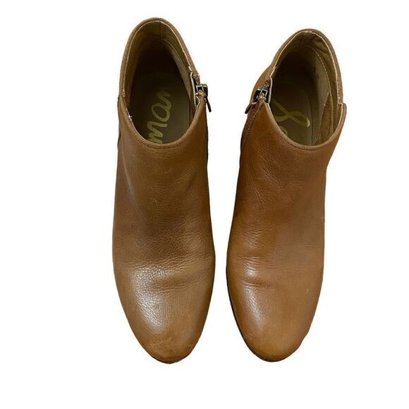 Sam Edelman Brown Leather Petty Ankle Booties Size 8.5 - Picture 3 of 6